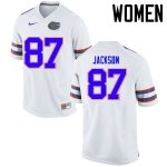 Women's Florida Gators #87 Kalif Jackson NCAA Nike White Authentic Stitched College Football Jersey EAM8662RD